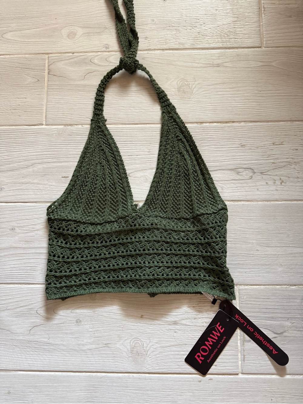 NWT Crochet Halter Bralette
